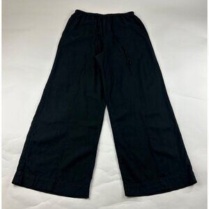 A New Day Black Linen Blend Wide Leg Lounge Pant M